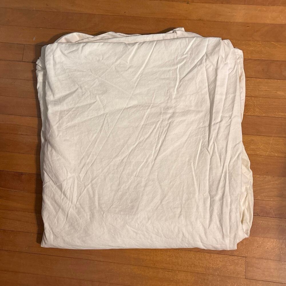 Restoration Hardware Stonewashed Cotton Linen Duvet Cover Full Queen Cream